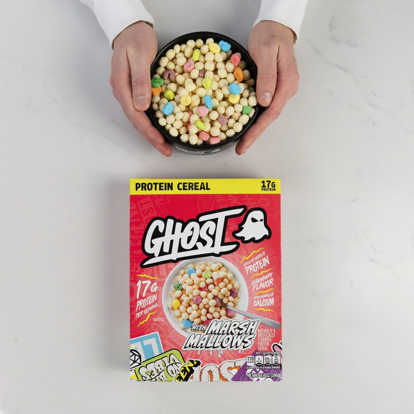 Ghost Protein Cereal, Sabor Malvaviscos, 17G de Proteína, 9.4oz (266grs)