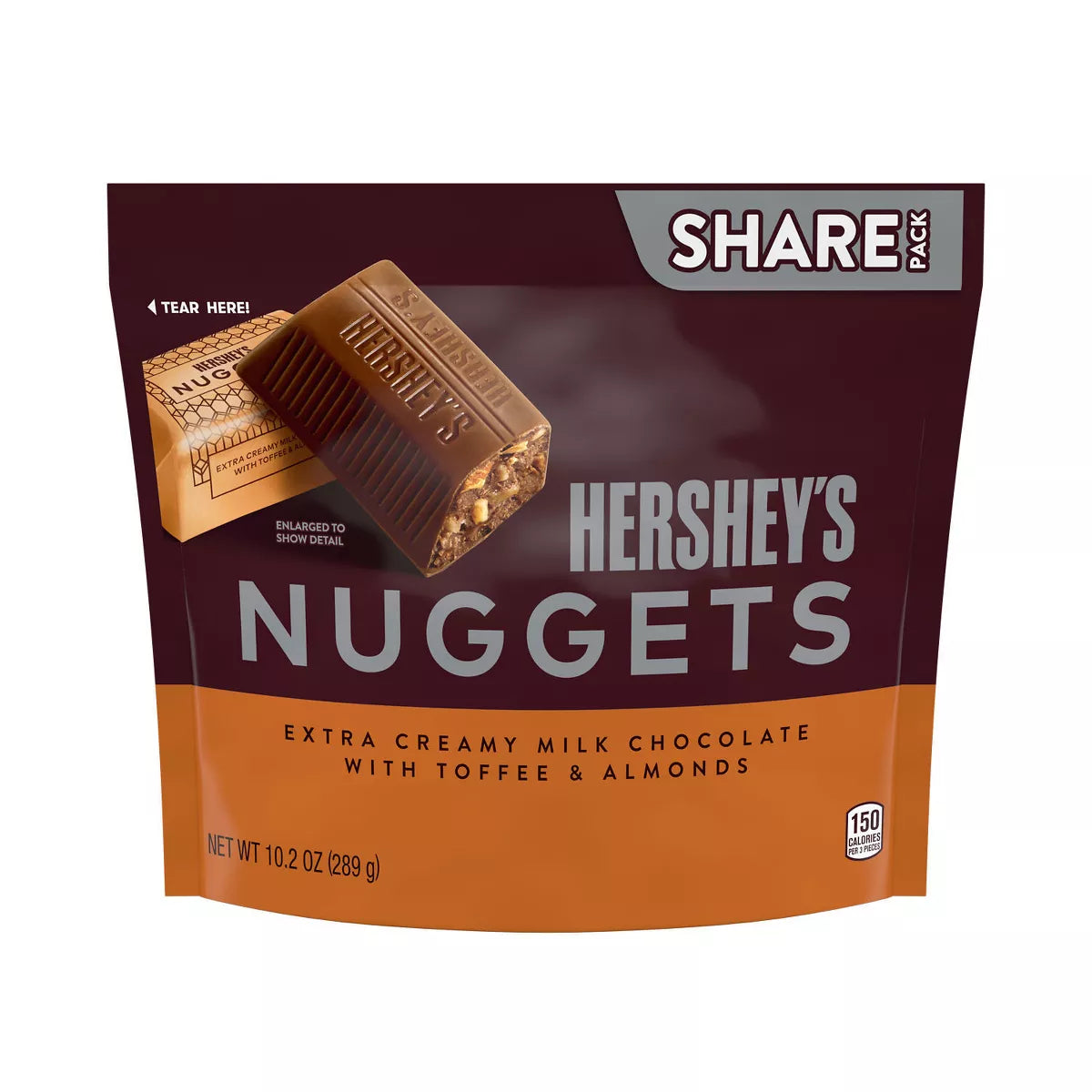 Hershey's Nuggets Toffee Almond Chocolate para Compartir 289g