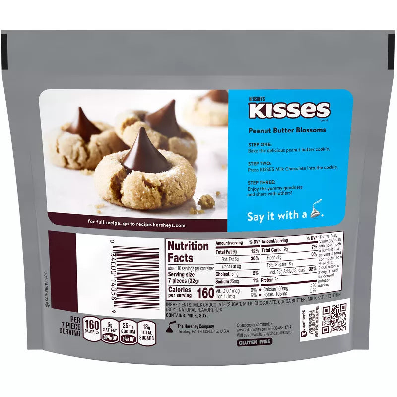 Hershey's Kisses Dulces de Chocolate con Leche 306g