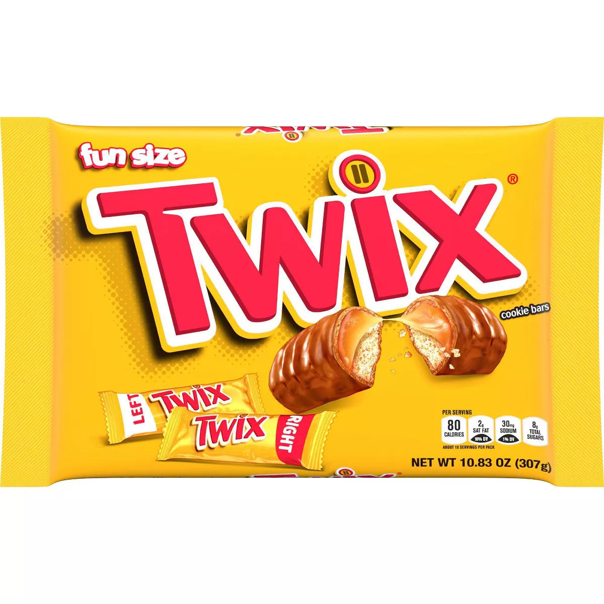 Twix Fun Size Barra de Chocolate con Caramelo y Galleta 307g