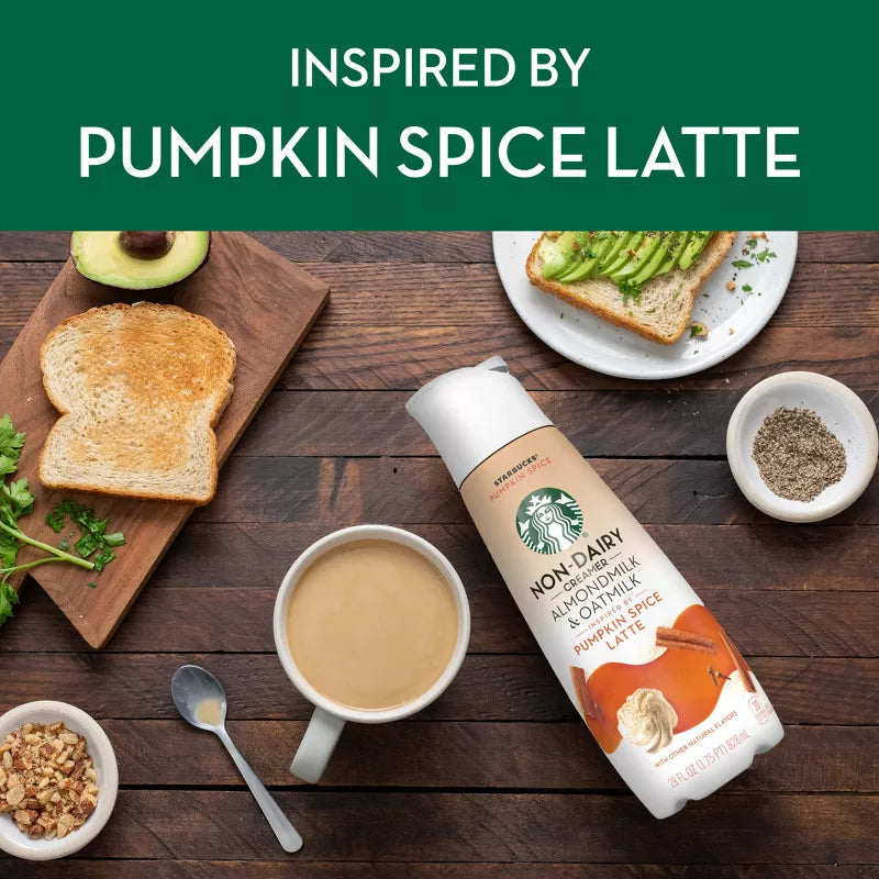 Starbucks Crema para Café Pumpkin Spice Sin Lácteos con Leche de Almendra y Avena 828 ml