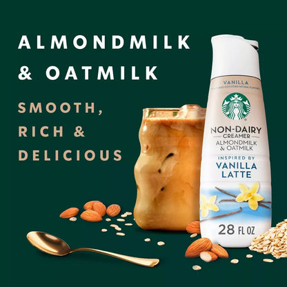 Starbucks Crema para Café Sin Lácteos Sabor Vainilla Latte 828 ml