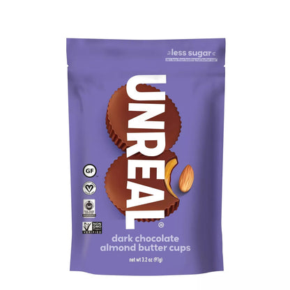 UNREAL Tazas de Mantequilla de Almendra con Chocolate Oscuro 90g